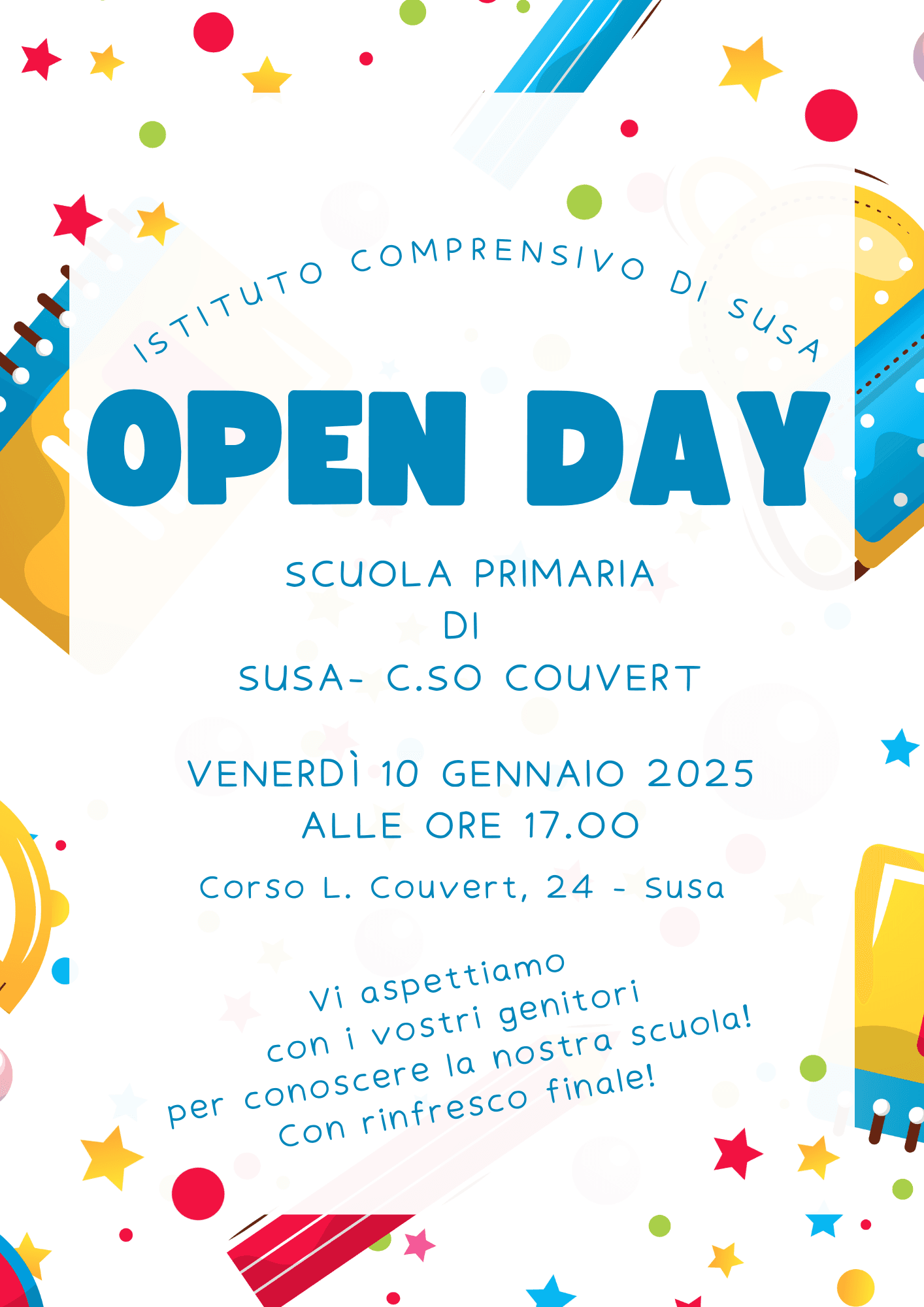 Locandina OPEN DAY_ Scuola primaria di SUSA – CORSO COUVERT (2)